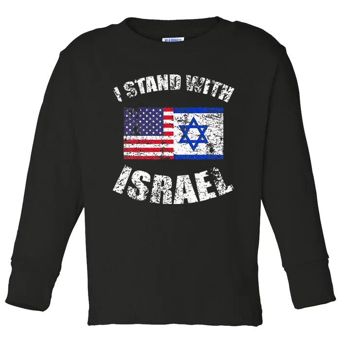 I Stand With Israel Toddler Long Sleeve Shirt