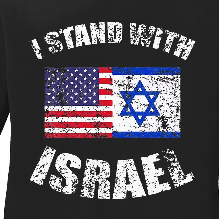 I Stand With Israel Ladies Long Sleeve Shirt