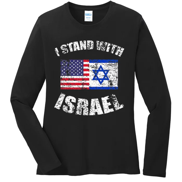 I Stand With Israel Ladies Long Sleeve Shirt