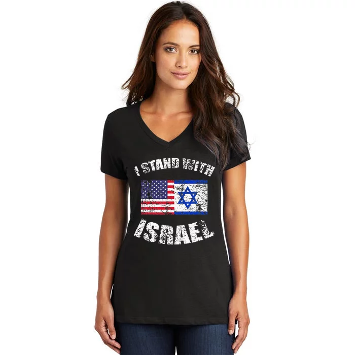 I Stand With Israel Women's V-Neck T-Shirt