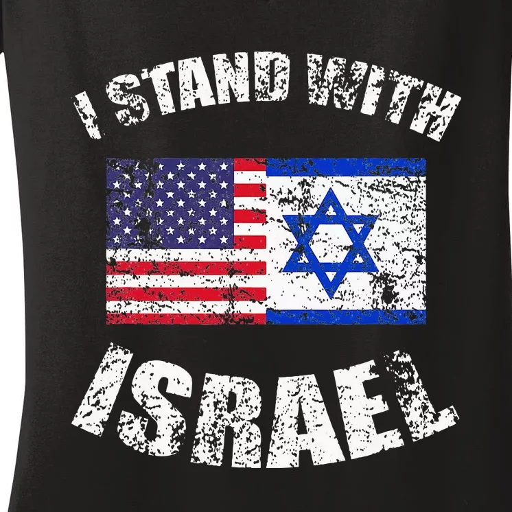 I Stand With Israel Women's V-Neck T-Shirt