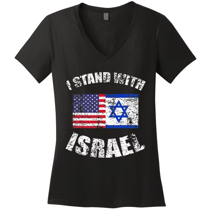 I Stand With Israel Women's V-Neck T-Shirt