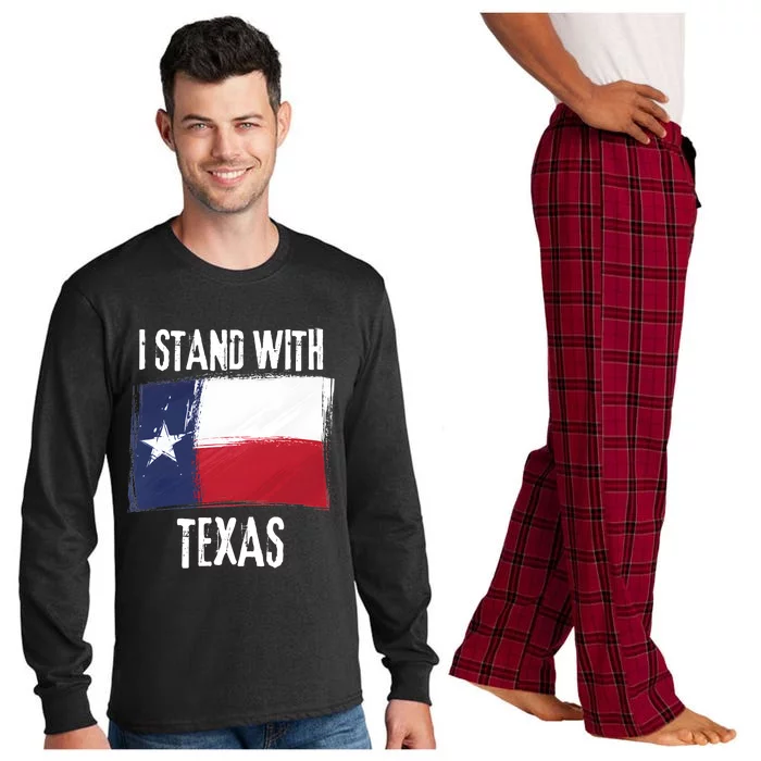 I Stand With Texas Flag Usa State Of Texas Long Sleeve Pajama Set