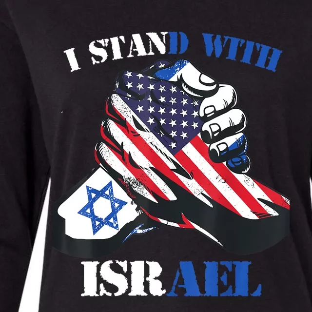 I Stand With Israel Support Israel Love Israeli Brotherhood Womens Cotton Relaxed Long Sleeve T-Shirt