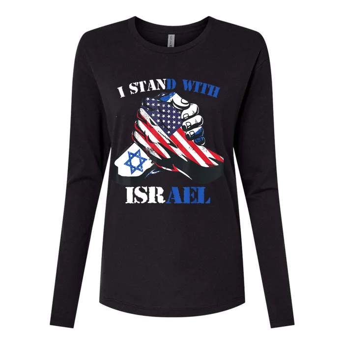 I Stand With Israel Support Israel Love Israeli Brotherhood Womens Cotton Relaxed Long Sleeve T-Shirt