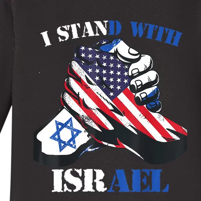 I Stand With Israel Support Israel Love Israeli Brotherhood Baby Long Sleeve Bodysuit