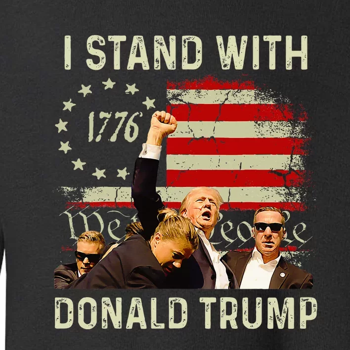 I Stand With Trump Funny Trump 2024 Toddler Sweatshirt