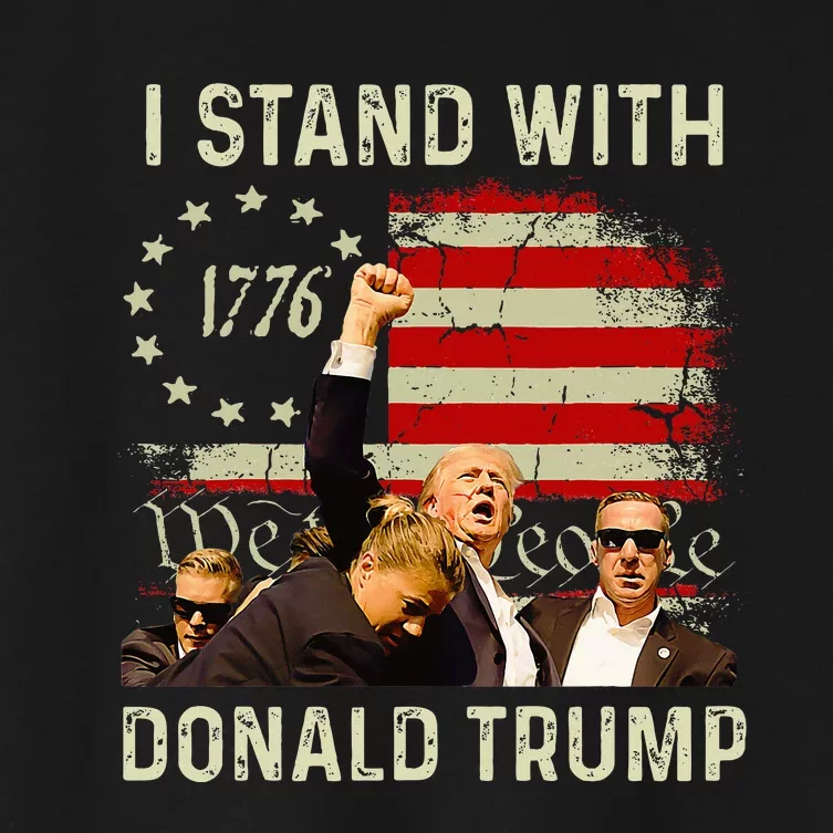 I Stand With Trump Funny Trump 2024 Women's Crop Top Tee