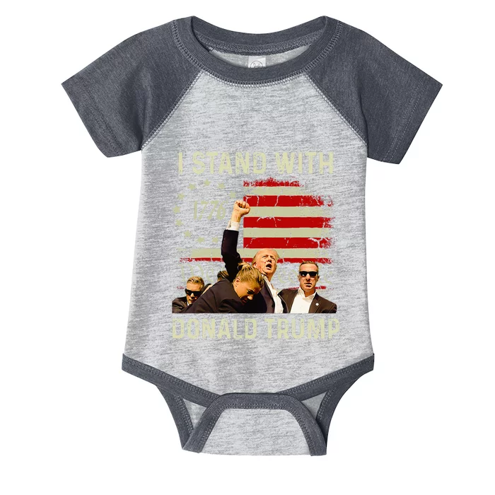 I Stand With Trump Funny Trump 2024 Infant Baby Jersey Bodysuit