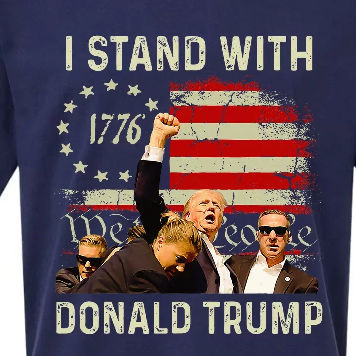 I Stand With Trump Funny Trump 2024 Sueded Cloud Jersey T-Shirt