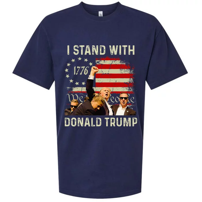 I Stand With Trump Funny Trump 2024 Sueded Cloud Jersey T-Shirt