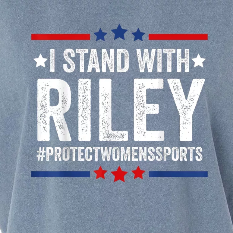 I Stand With Riley Gaines #ProtectWomensSports Garment-Dyed Women's Muscle Tee