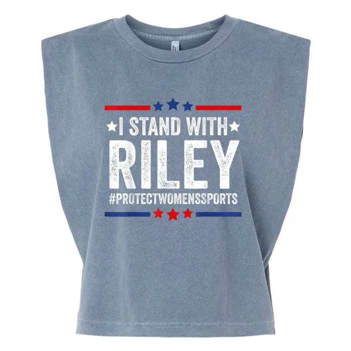 I Stand With Riley Gaines #ProtectWomensSports Garment-Dyed Women's Muscle Tee