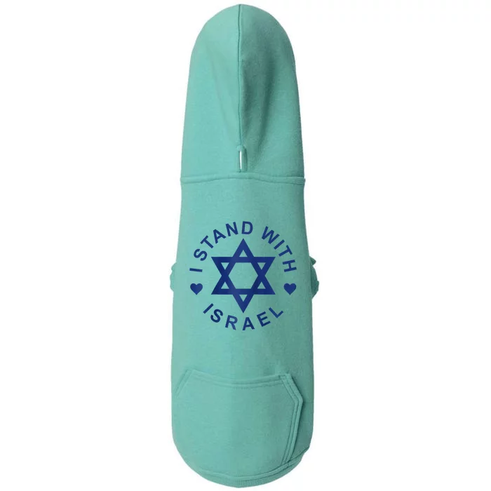 I Stand With Israel Israeli Flag Jewish Star Of David Israel Strong Doggie 3-End Fleece Hoodie