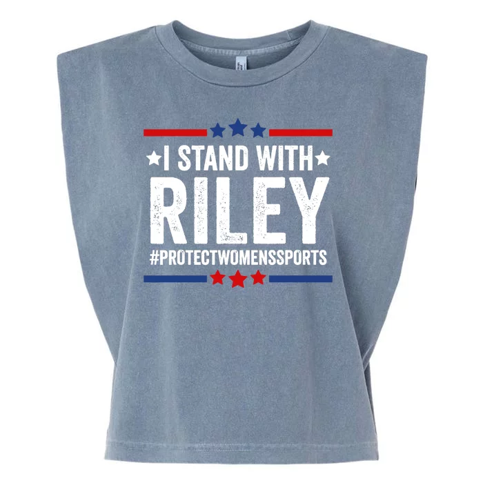 I Stand With Riley Gaines Protect Womens Sports Garment-Dyed Women's Muscle Tee