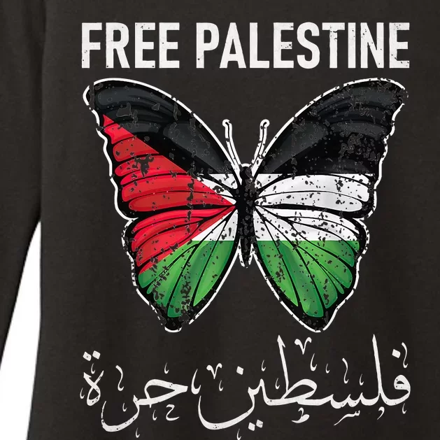 i stand with palestine quote a free palestine design Womens CVC Long Sleeve Shirt