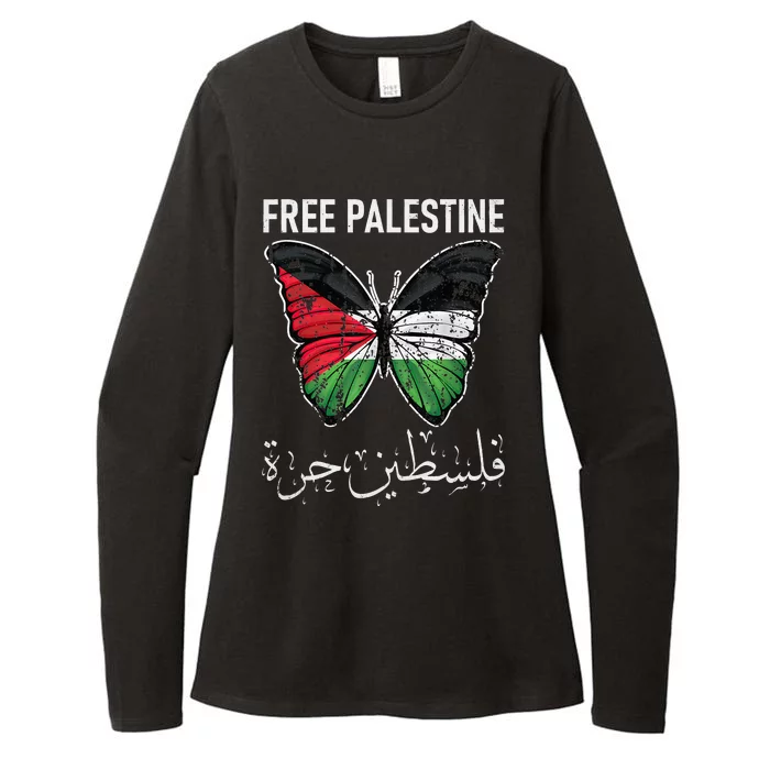 i stand with palestine quote a free palestine design Womens CVC Long Sleeve Shirt