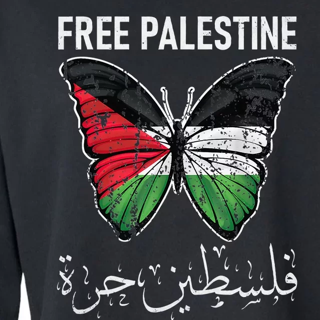 i stand with palestine quote a free palestine design Cropped Pullover Crew