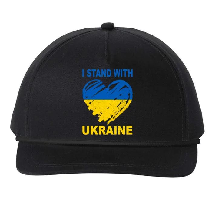 I Stand With Ukraine Heart Snapback Five-Panel Rope Hat