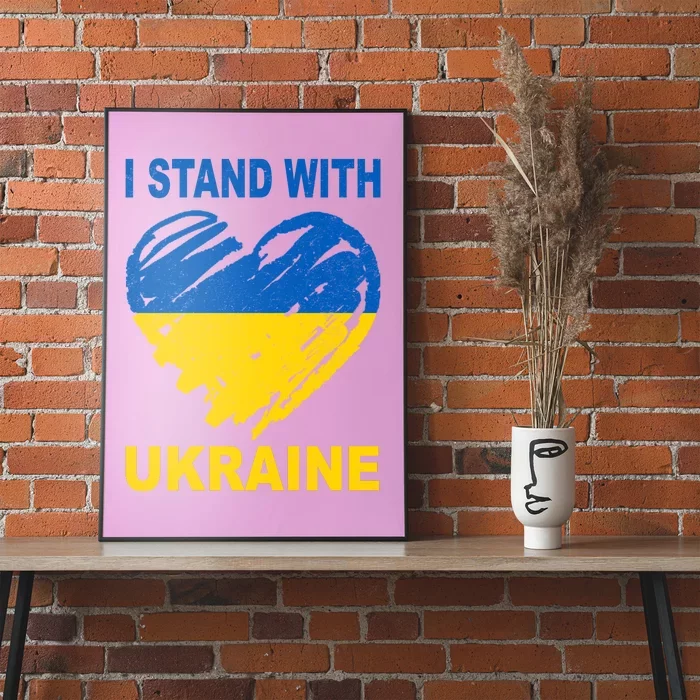 I Stand With Ukraine Heart Poster