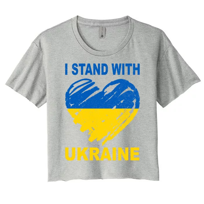 I Stand With Ukraine Heart Women's Crop Top Tee