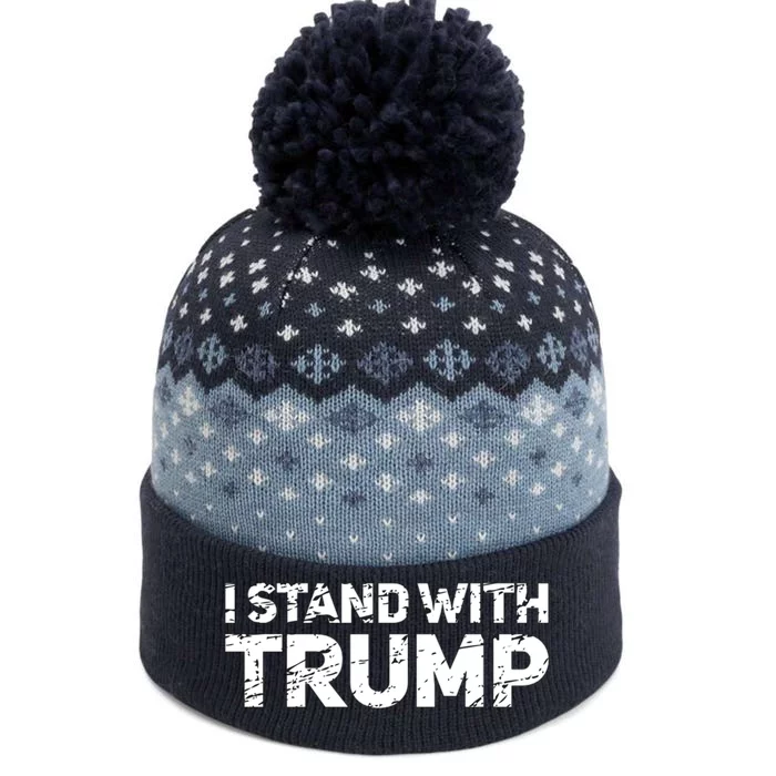 I Stand With Trump Pro Trump Supporter The Baniff Cuffed Pom Beanie