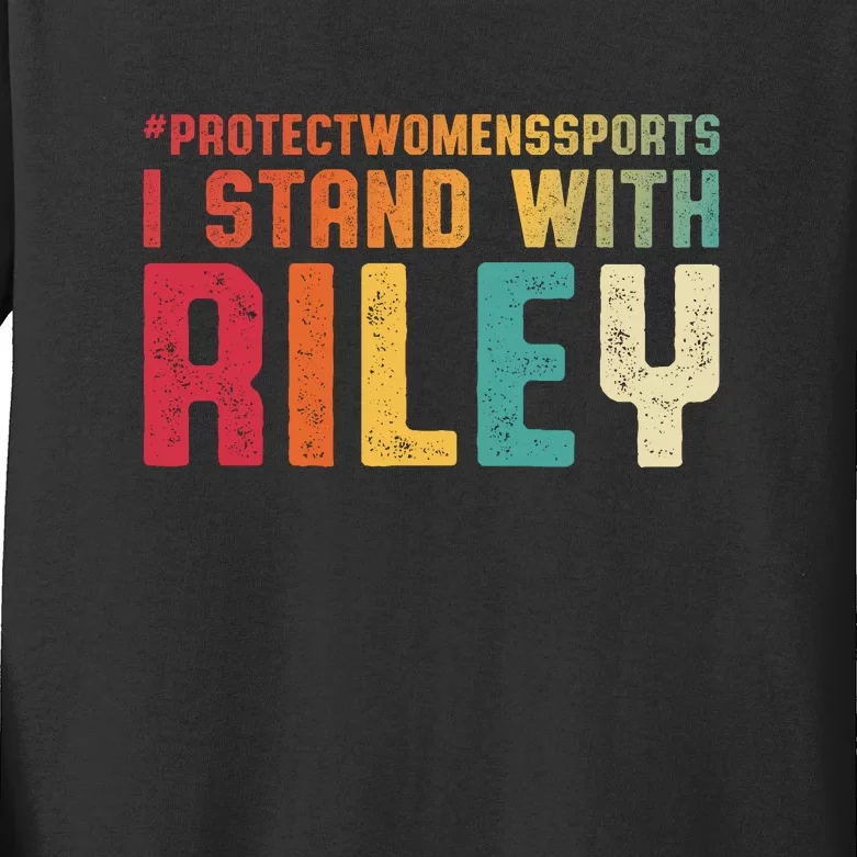 I Stand With Riley Gaines | Protect Womens Sports Kids Long Sleeve Shirt