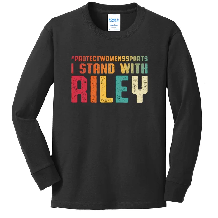 I Stand With Riley Gaines | Protect Womens Sports Kids Long Sleeve Shirt