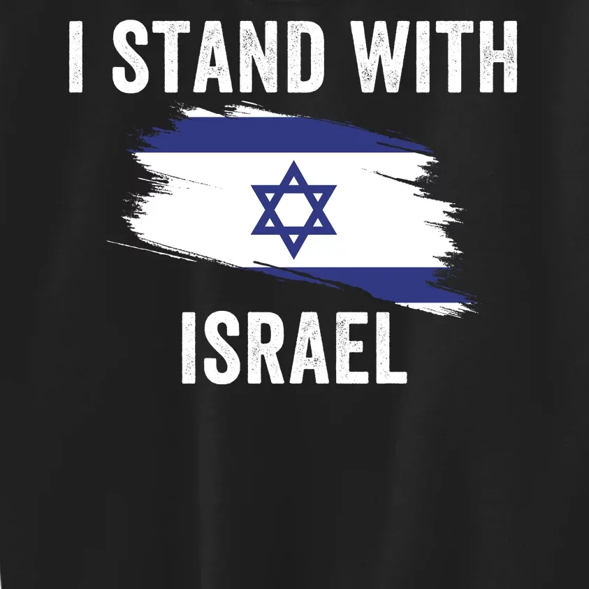 I Stand With Israel I Stand For Peace Usa Israeli Flag Jewish I Support Israel Kids Sweatshirt