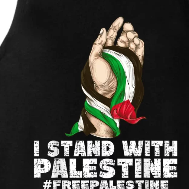 I Stand With Palestine For Their Freedom Free Palestine Ladies Tri-Blend Wicking Tank