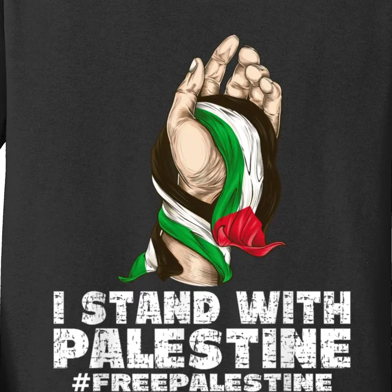 I Stand With Palestine For Their Freedom Free Palestine Kids Long Sleeve Shirt