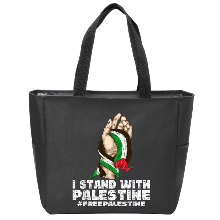 I Stand With Palestine For Their Freedom Free Palestine Zip Tote Bag