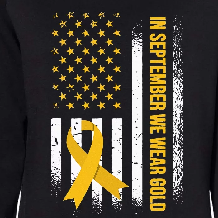 in september we wear gold childhood cancer awareness Womens California Wash Sweatshirt