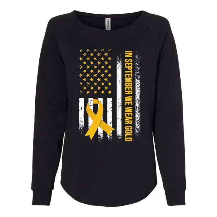 in september we wear gold childhood cancer awareness Womens California Wash Sweatshirt