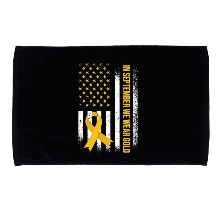 in september we wear gold childhood cancer awareness Microfiber Hand Towel