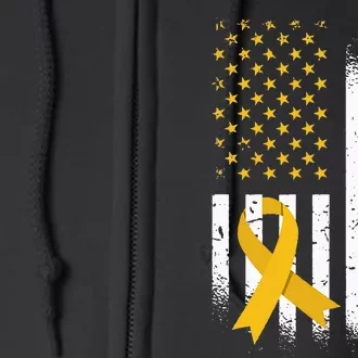 in september we wear gold childhood cancer awareness Full Zip Hoodie