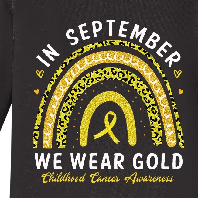 In September We Wear Gold Childhood Cancer Awareness Baby Long Sleeve Bodysuit