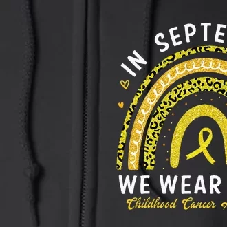 In September We Wear Gold Childhood Cancer Awareness Full Zip Hoodie