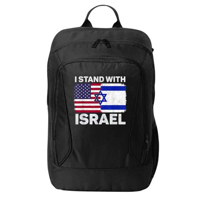 I Stand With Israel Usa American Flag With Israel Flag City Backpack