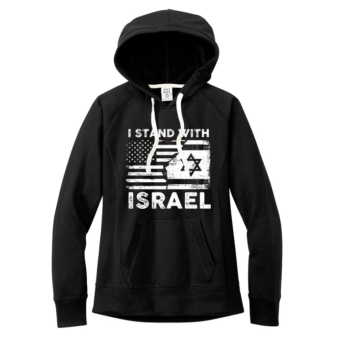 I Stand With Israel Support Israel Us And Israel Flag Women's Fleece Hoodie