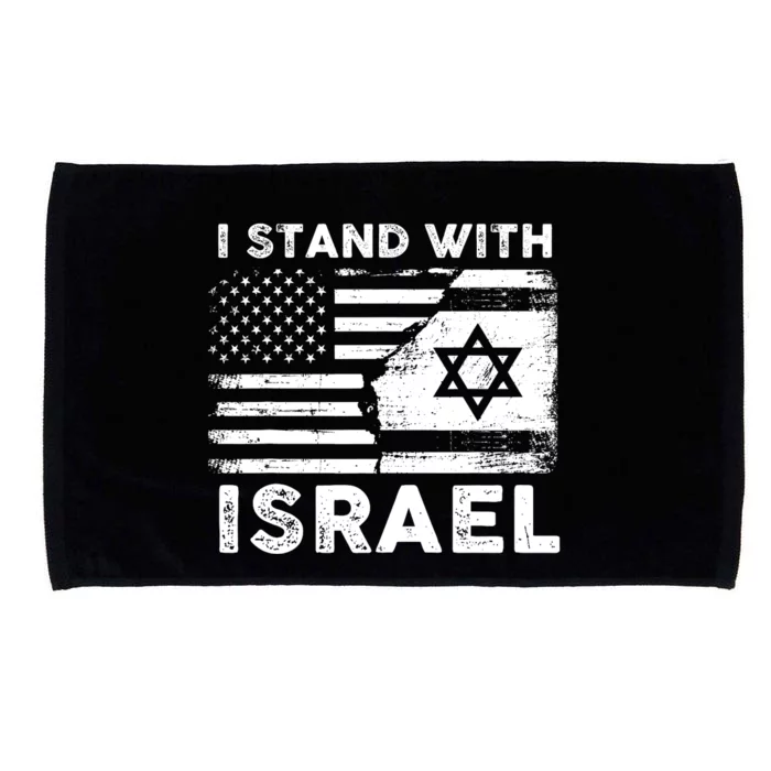 I Stand With Israel Support Israel Us And Israel Flag Microfiber Hand Towel