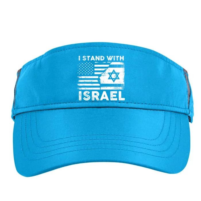 I Stand With Israel Support Israel Us And Israel Flag Adult Drive Performance Visor