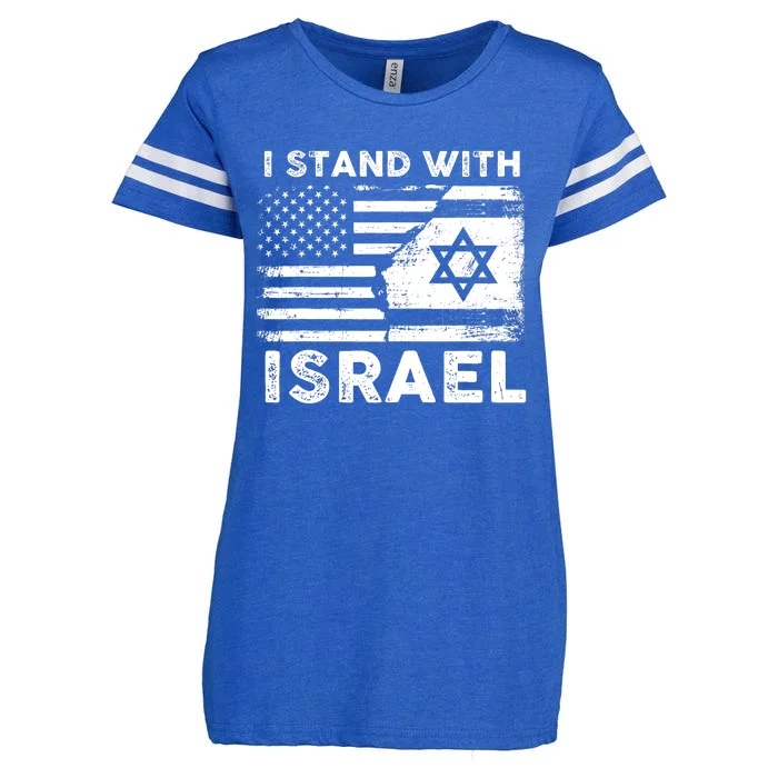 I Stand With Israel Support Israel Us And Israel Flag Enza Ladies Jersey Football T-Shirt