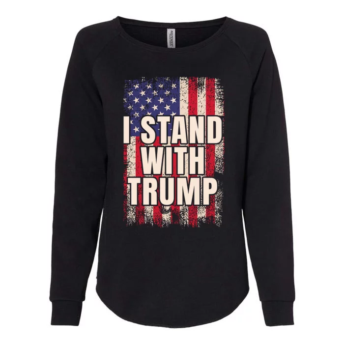 I Stand With Trump American Flag Pro Trump Gift Womens California Wash Sweatshirt