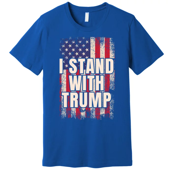 I Stand With Trump American Flag Pro Trump Gift Premium T-Shirt