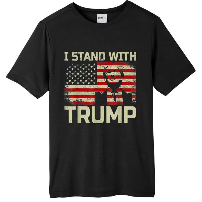 I Stand With Trump American Flag ChromaSoft Performance T-Shirt