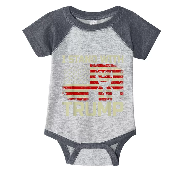 I Stand With Trump American Flag Infant Baby Jersey Bodysuit