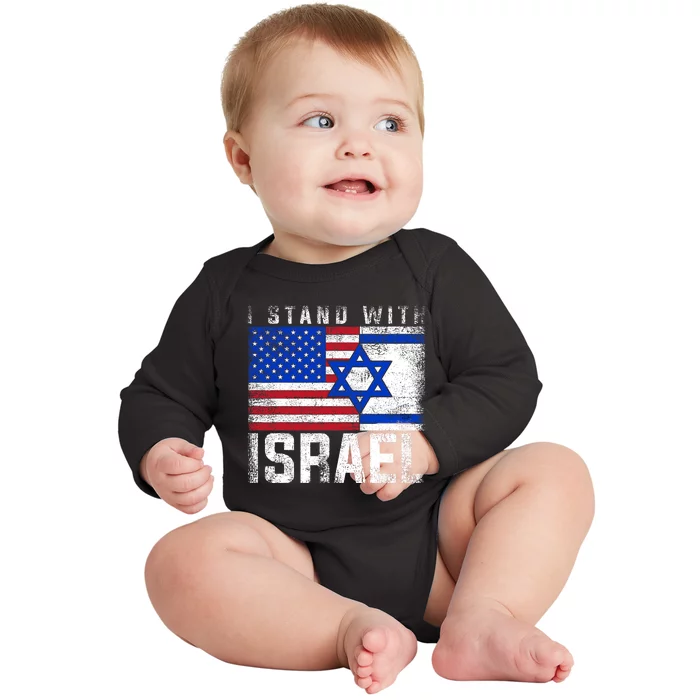 I Stand With Israel Support Israel Design Baby Long Sleeve Bodysuit