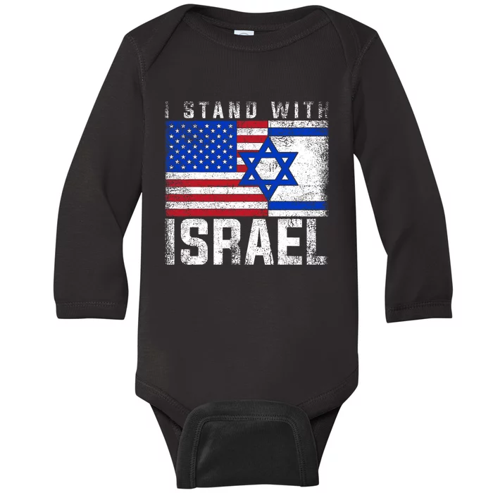 I Stand With Israel Support Israel Design Baby Long Sleeve Bodysuit