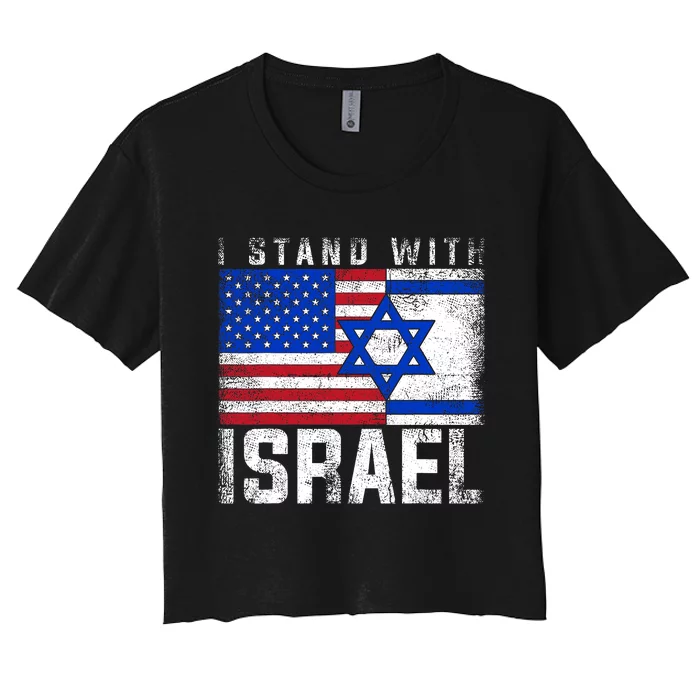 I Stand With Israel Support Israel Design Women's Crop Top Tee